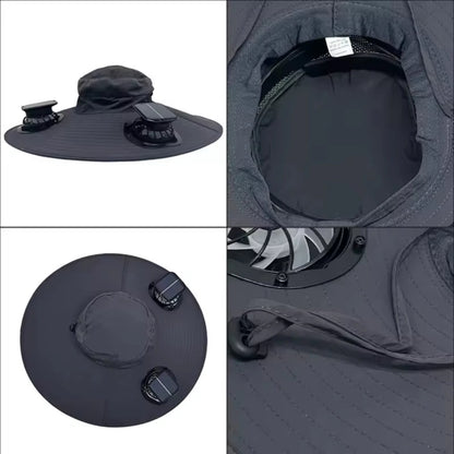 Sesir za zastitu od sunca sa solarnim ventilatorima...