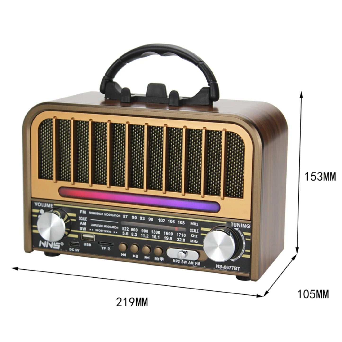 Radio Retro bluetooth NS-6677BT...