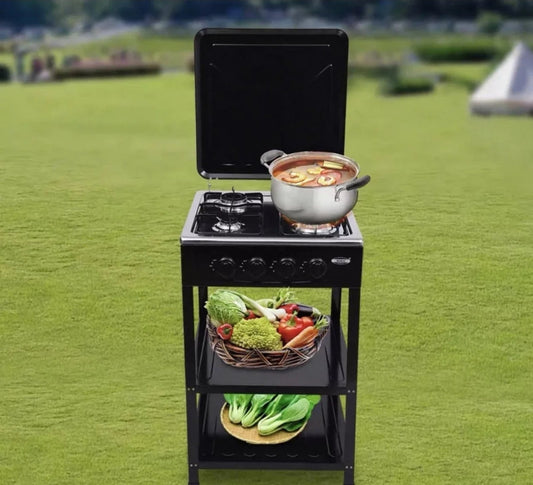 Prenosivi plinski sporet sa 2 police i nogarima sa 4 ringle...