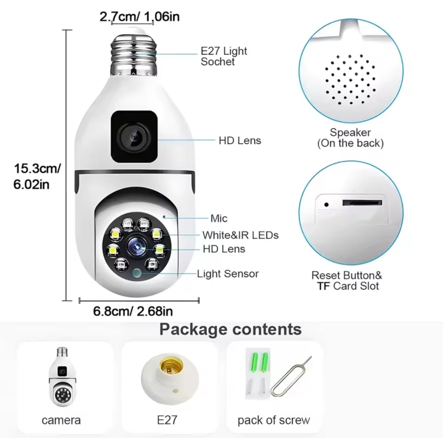 Sijalica kamera sa 2 kamere - spijunska sijalica...