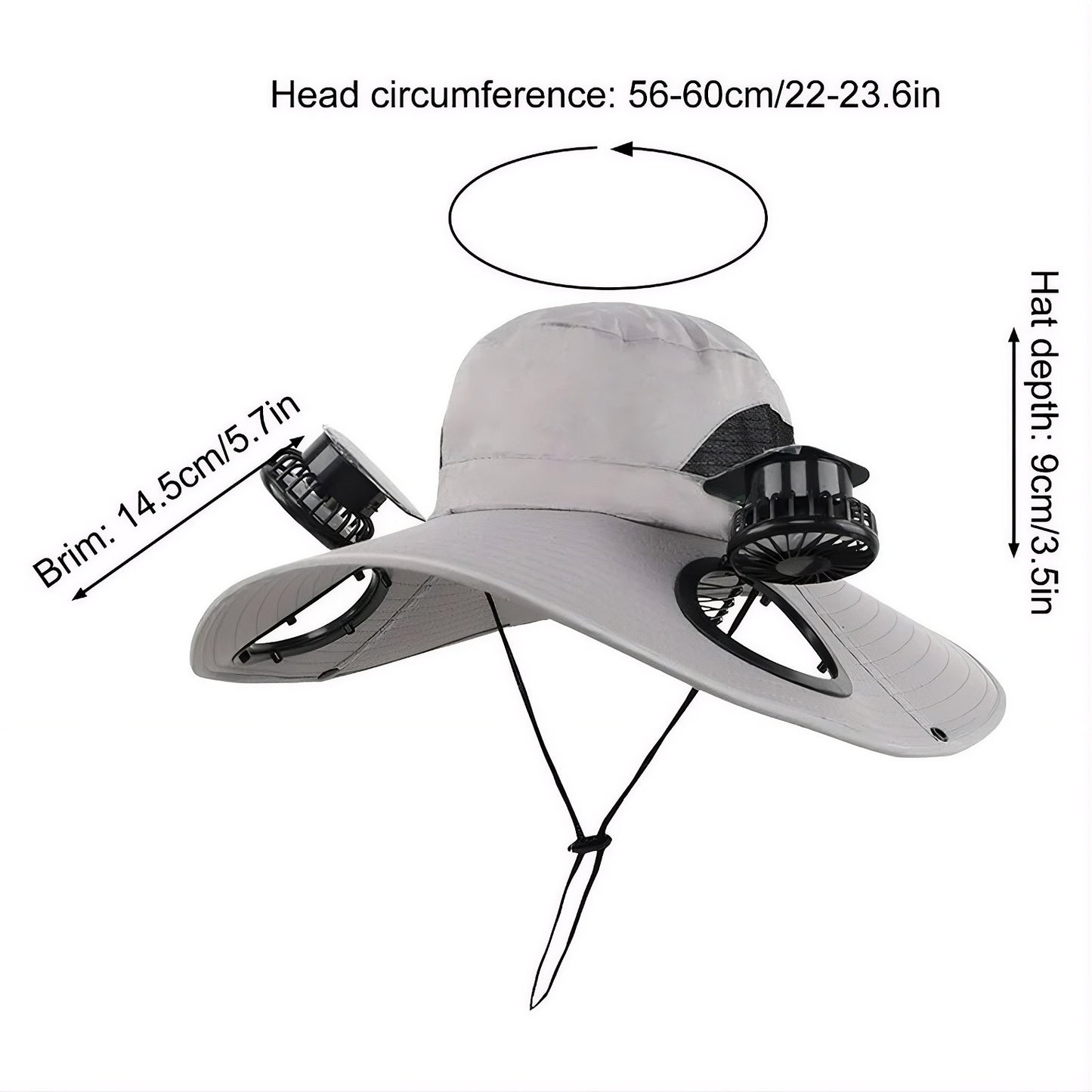 Sesir za zastitu od sunca sa solarnim ventilatorima...