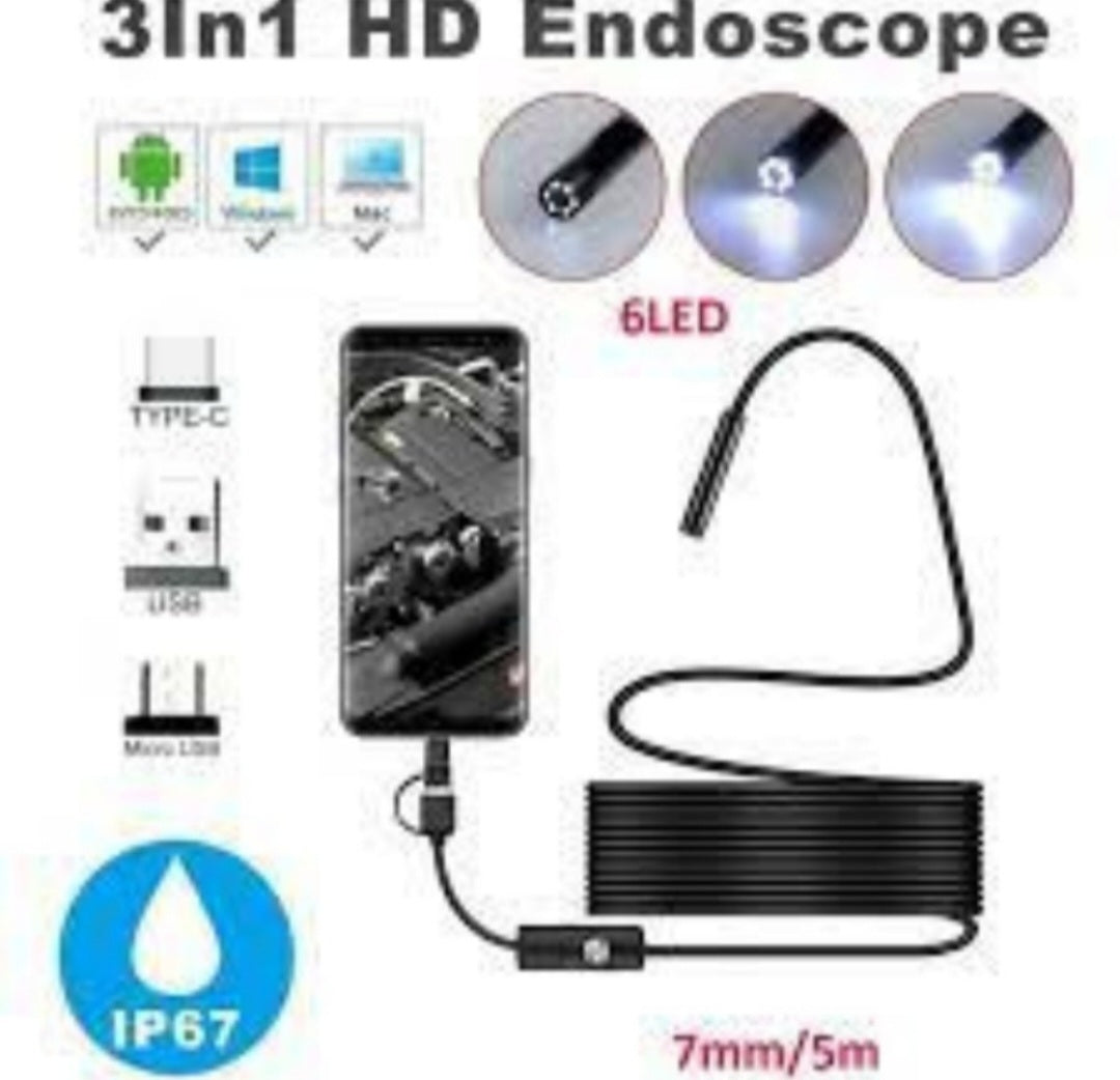 HD endoskopska kamera 3u1 tipC micro USB...