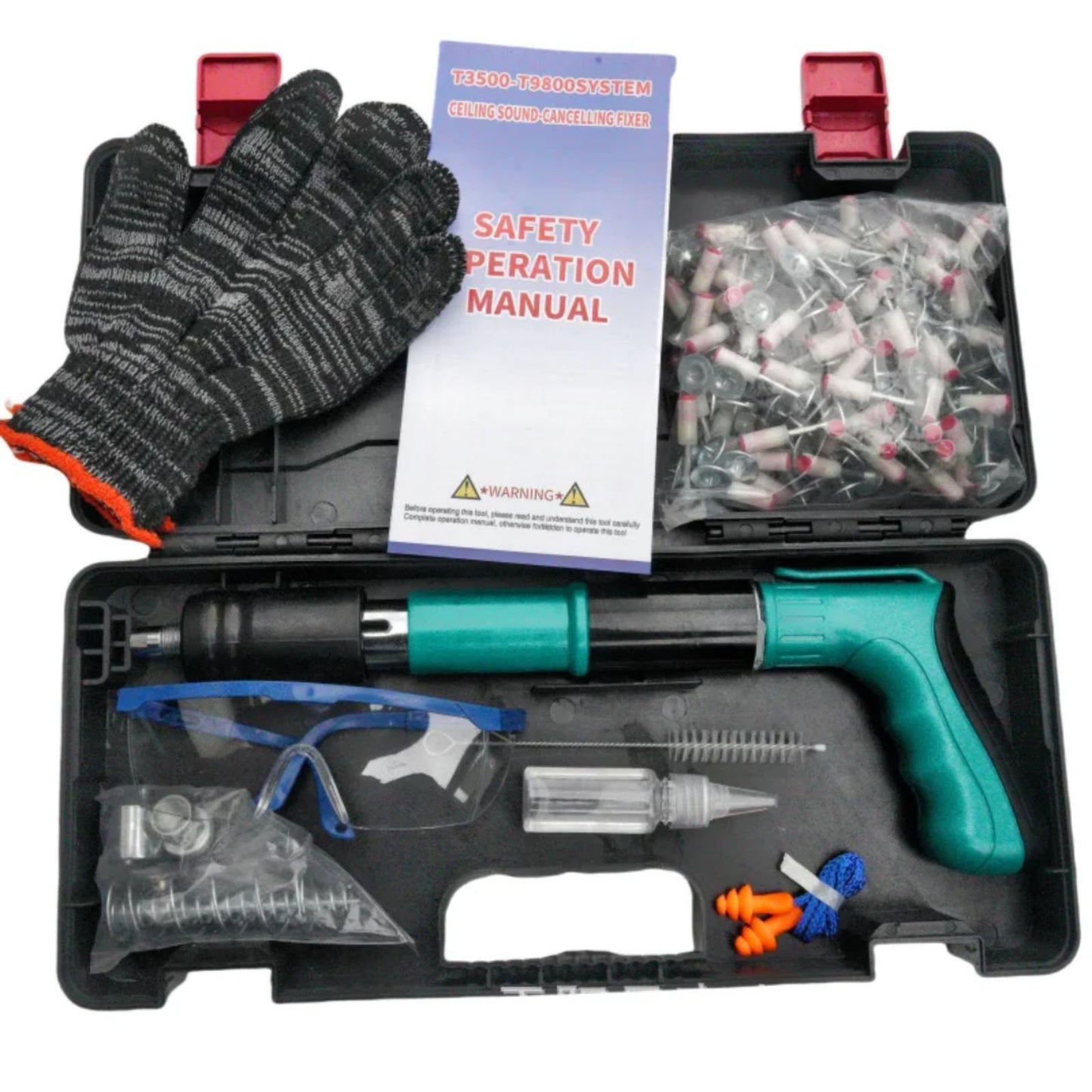 Set Pistolj i pribor sa municijom u koferu za zakivanje eksera...